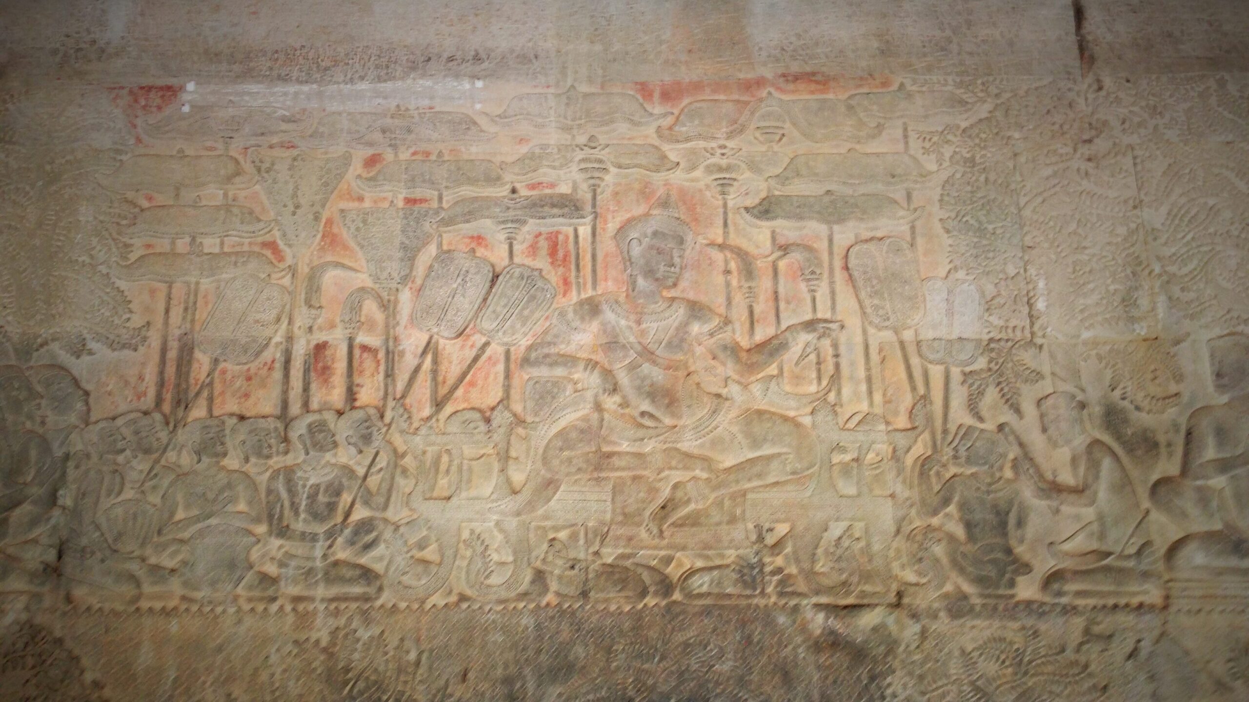 アンコール・ワットの第一回廊に描かれたスーリヤヴァルマン2世