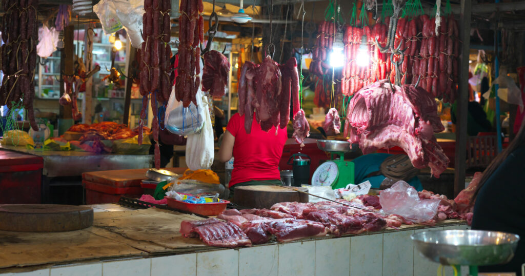 カンボジアの肉屋