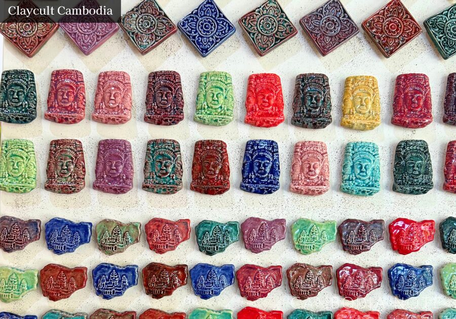 シェムリアップの「Claycult Cambodia」のカラフルなマグネット