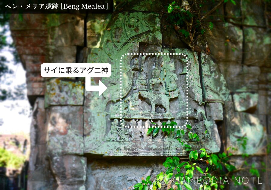 ベンメリア遺跡に残された破風のレリーフ