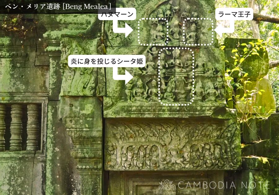 ベンメリア遺跡に残された破風のレリーフ