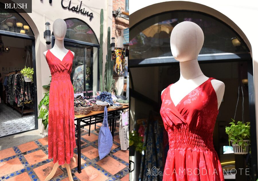 BLUSHのKite Dress。ノースリーブで裾がふわりと広がる軽やかなリゾートワンピース