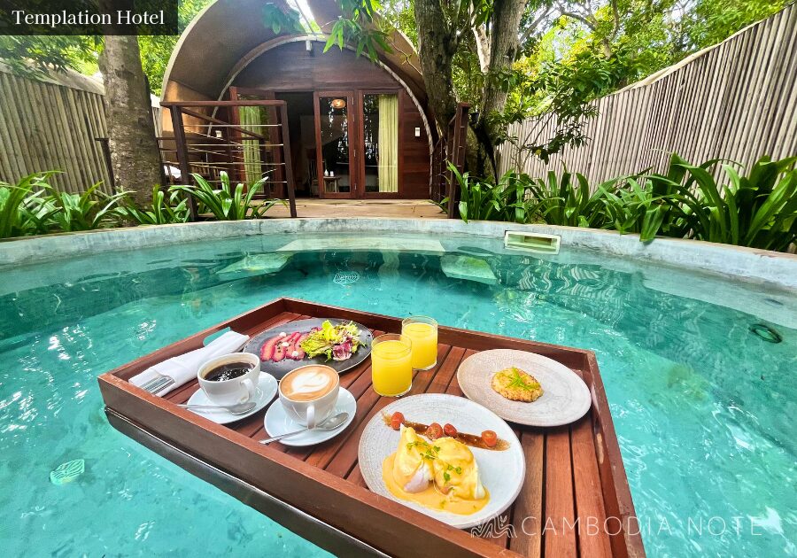 森に囲まれたシェムリアップの高級ホテル「Templation Hotel」の客室と庭園