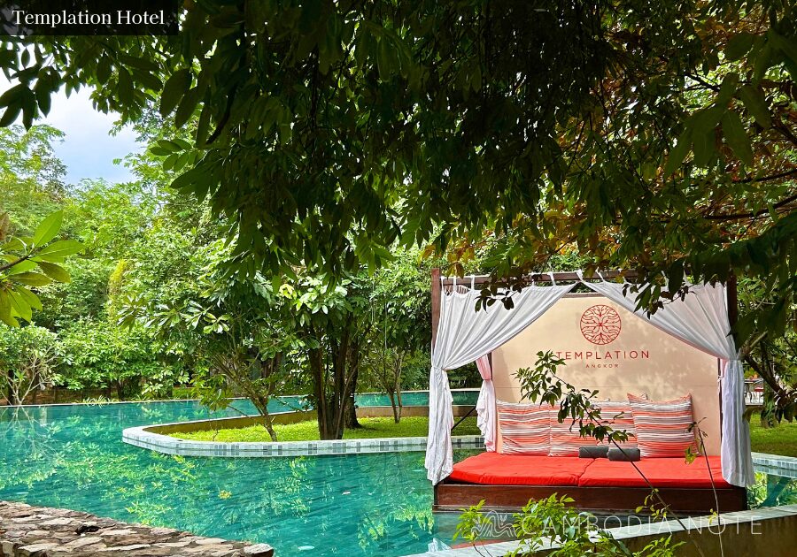 森に囲まれたシェムリアップの高級ホテル「Templation Hotel」の客室と庭園