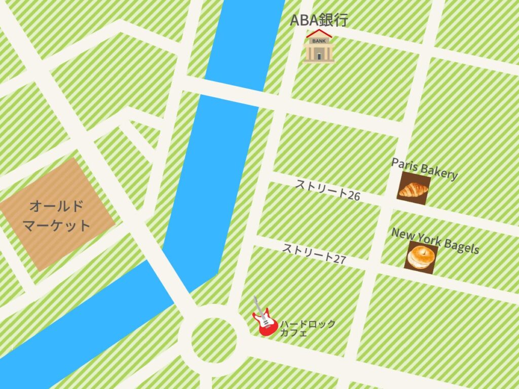 Wat Boエリアまでの地図