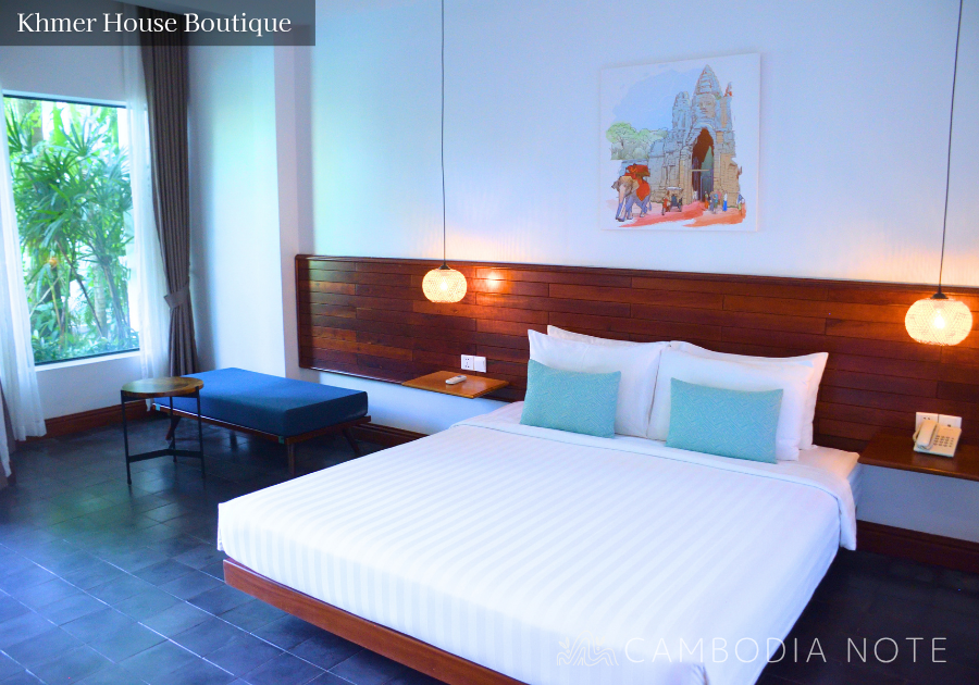 Khmer House Boutiqueの明るく広々としたダブルルーム