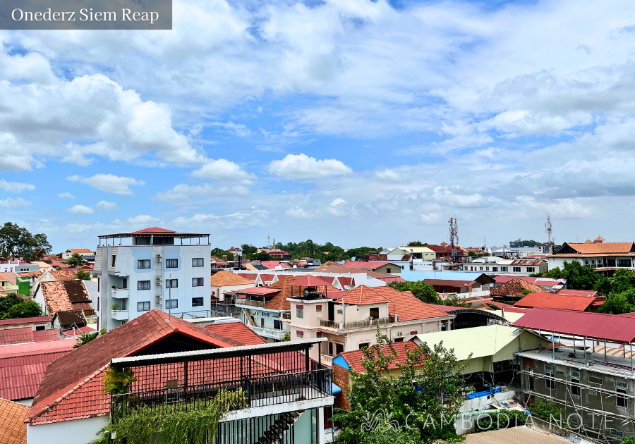 Onederz Siem Reapの上階から望むシェムリアップ市街地